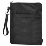 Book Sleeves with Zipper, Travel Book Protector Pouch for Paperbacks & Hardcover Books, Book Covers Bags Carry Case/Front Pocket & Handle Strap for Book Lovers Mother's Day (Black, 1 Pc)