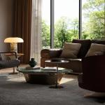 Lotus leaf coffee table, villa mansion whole house matching, designer new Amazon green luxury stone coffee table