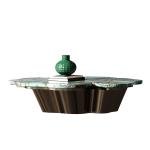 Lotus leaf coffee table, villa mansion whole house matching, designer new Amazon green luxury stone coffee table