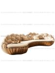French light luxury semi-circular curved villa living room creative sofa cream special-shaped solid wood