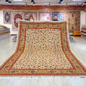 250x350cm Large Persian Carpets Silk Living Room Floral High Density Handmade Arabian Rugs for Villa Bedroom Home Kовер Luxury