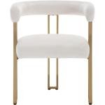 Dining Chairs Set of 4 Modern Velvet Barrel Chairs Upholstered Golden Metal Kitchen Chairs for Dining Room Living Room, Beige