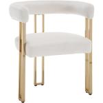 Dining Chairs Set of 4 Modern Velvet Barrel Chairs Upholstered Golden Metal Kitchen Chairs for Dining Room Living Room, Beige