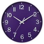 HZDHCLH Purple Wall Clocks Battery Operated,12 inch Silent Non Ticking Modern Wall Clock for Living Room Bedroom Kitchen Office Classroom Decor
