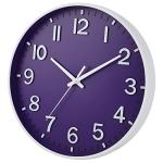 HZDHCLH Purple Wall Clocks Battery Operated,12 inch Silent Non Ticking Modern Wall Clock for Living Room Bedroom Kitchen Office Classroom Decor