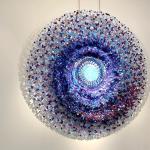 Luxury art butterfly spiral decorative mirror designer villa living room wall hanging wall entry senior entrance