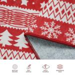 purojbkk Christmas Area Rug 8x10 - Washable Non-Slip Low Pile Holiday Rug with Snowflake - Soft Indoor Carpet for Living Room, Bedroom, Dining Room, Office（Red）