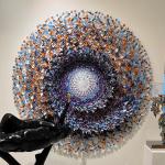 Luxury art butterfly spiral decorative mirror designer villa living room wall hanging wall entry senior entrance