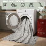 Area Rug 4x6 Grey Rug, Washable Boho Rugs Non Slip Low Pile Floral Small Carpet for Bedroom, Bedside, Kids Room, Office, Dining Room(Grey, 4 x 6)