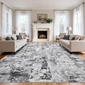 GarveeHome Large Area Rugs 10x14 for Living Room, Abstract Washable Rug Modern Non Slip Floor Mat Carpet Indoor Thin Accent Rug for Bedroom Dining Room Playroom Nursery Home Decor