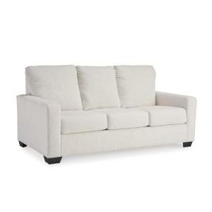 Signature Design by Ashley Rannis Coastal 2-in-1 Sofa Sleeper with Folding Gel Memory Foam Mattress, Full, White