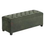 SONGMICS Velvet Storage Ottoman Bench, Foot Rest with Legs, 15.7 x 43 x 15.7 Inches, End of Bed Bench, Storage Chest, Load up to 660 lb, for Living Room, Bedroom, Entryway, Forest Green ULSF089C01