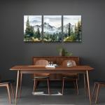 MHARTK66 Wall Art for Living Room Modern Wall Decor for Bedroom Office Decor Abstract Mountain Forest Landscapes Ink Painting 3 Piece Framed Canvas Art Prints Ready to Hang Wall Pictures Home Decor