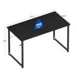 ODK 48 Inches Computer Desk for Small Spaces, Study Table for Home Office, Writing Desk with Headphone Hooks, Black