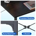 ODK 48 Inches Computer Desk for Small Spaces, Study Table for Home Office, Writing Desk with Headphone Hooks, Black