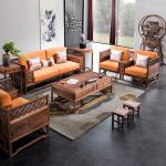 New Chinese-style North American black walnut sofa, Chinese-style villa living room sofa