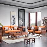 New Chinese-style North American black walnut sofa, Chinese-style villa living room sofa