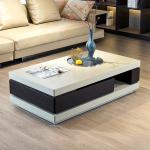 minimalist light luxury villa coffee table smoked wood color baking paint rotating storage modern simplicity
