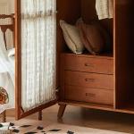 Side Cabinet Storage Assembly Dressing Rooms Bedside Table Clothes Wooden Armoire Locker Closet Bedroom Wooden Furniture Home