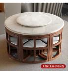 New Chinese-style household small apartment marble all solid wood dining table and chair combination