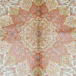 305x427cm Handmade Silk Rug Luxury Classic Persian Pink Medallion Carpet (TJ751A)