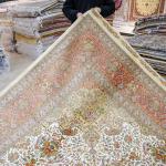 305x427cm Handmade Silk Rug Luxury Classic Persian Pink Medallion Carpet (TJ751A)