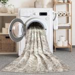 LOVORAL Area Rugs for Living Room: 8x10 Washable Neutral Abstract Rug for Bedroom Large Soft Modern Dining Room Rugs Indoor Floor Low Pile Carpet for Home Office Nursery - Brown Grey