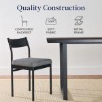 Best Choice Products 7-Piece Modern Dining Room Set, Kitchen Table Set, Dining Table w/ 6 Chairs, Upholstered Cushions, Solid Metal Frame, Curved Backrest - Black/Gray