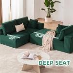 108” Modular Sectional Sofa, Cloud Sectional Couch with Deep Seat, Modern Modular L-Shape Sofa Couch with Chaise,Upholstered Boneless Couches for Living Room Bedroom (Green, Left Facing Chaise)