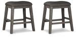 Signature Design by Ashley Caitbrook Rustic 24.4" Counter Height Upholstered Barstool, 2 Count, Gray