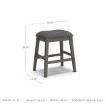 Signature Design by Ashley Caitbrook Rustic 24.4" Counter Height Upholstered Barstool, 2 Count, Gray