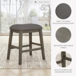 Signature Design by Ashley Caitbrook Rustic 24.4" Counter Height Upholstered Barstool, 2 Count, Gray