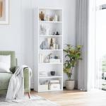 OneBlis Bookcase and Bookshelf, 6-Tier Tall Bookcase White Open Display Storage Rack Floor Standing for Home Offices, Living Rooms, and Bedrooms-2 Pack