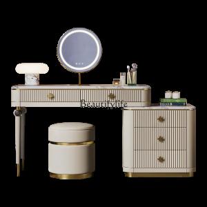 FG44Light luxury makeup table, high-grade solid wood marble bedside table, integrated dresser combination