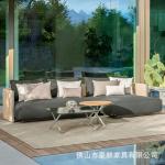 Outdoor Rattan Sofa Waterproof Villa Courtyard Hotel Terrace Outdoor Sun Room Aluminum Alloy Sofa Combination Coffee Table