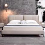 150x200cm 180x200cm Nordic Modern Minimalist Light Luxury Bedroom Double Leather Bed Beds Mattress Bedside Table Set Furniture