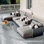Outdoor Rattan Sofa Waterproof Villa Courtyard Hotel Terrace Outdoor Sun Room Aluminum Alloy Sofa Combination Coffee Table