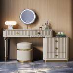 FG44Light luxury makeup table, high-grade solid wood marble bedside table, integrated dresser combination