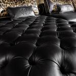 High-end custom Derrington leopard print pull-up sofa living room first layer leather black light luxury