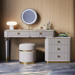 FG44Light luxury makeup table, high-grade solid wood marble bedside table, integrated dresser combination