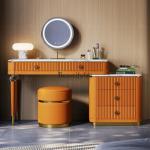FG44Light luxury makeup table, high-grade solid wood marble bedside table, integrated dresser combination
