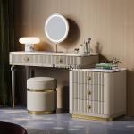 FG44Light luxury makeup table, high-grade solid wood marble bedside table, integrated dresser combination