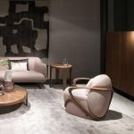 Custom Fashion Classic Solid Wood Arm Chair Designs Modern Leisure Chair Italy Genuine Leather Reclining Chair Designer Armchair