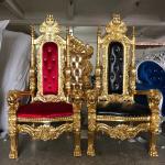2pcs King Throne Chair High Back Royal Luxury Chair For Groom And Bride High Grade Hotel Furniture Throne Chair