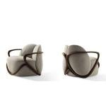 Custom Fashion Classic Solid Wood Arm Chair Designs Modern Leisure Chair Italy Genuine Leather Reclining Chair Designer Armchair