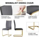 63” Dining Room Table Set for 6,Modern Gold Dining Table Set for 6, Rectangle kitchen Table Set With PU Leather Chairs,Black