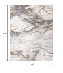 SAFAVIEH Craft Collection Area Rug - 8' x 10', Grey & Gold, Modern Abstract Design, Non-Shedding & Easy Care, Ideal for High Traffic Areas in Living Room, Bedroom (CFT877F)