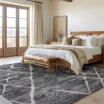 Bedsure 8x10 Area Rugs for Living Room, Machine Washable Modern Style Rug, Non-Slip Backing, Non-Shedding, Low Pile Easy Care Throw Carpet for Bedroom Dining Room, Charcoal Gray