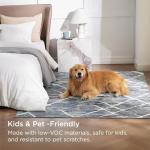 Bedsure 8x10 Area Rugs for Living Room, Machine Washable Modern Style Rug, Non-Slip Backing, Non-Shedding, Low Pile Easy Care Throw Carpet for Bedroom Dining Room, Charcoal Gray