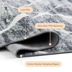 Bedsure 8x10 Area Rugs for Living Room, Machine Washable Modern Style Rug, Non-Slip Backing, Non-Shedding, Low Pile Easy Care Throw Carpet for Bedroom Dining Room, Charcoal Gray